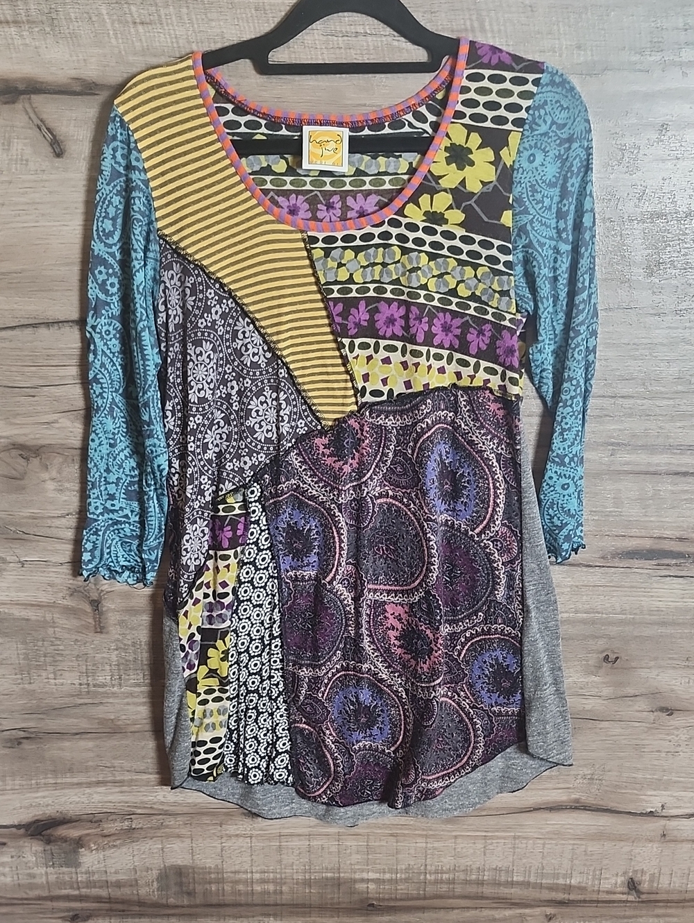 Hand Jive Handmade Colorblock Tunic Top